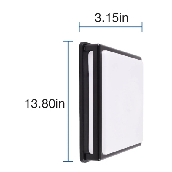 BH&G 14 Inch Integrated Metal Double Square Flush Mount Ceiling Light, Powder Co - Picture 3 of 5